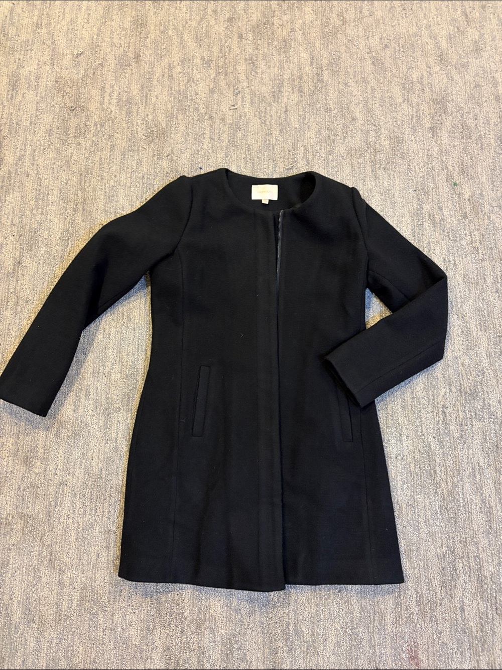 Skies Are Blue Black mid-length wool blend dress coat